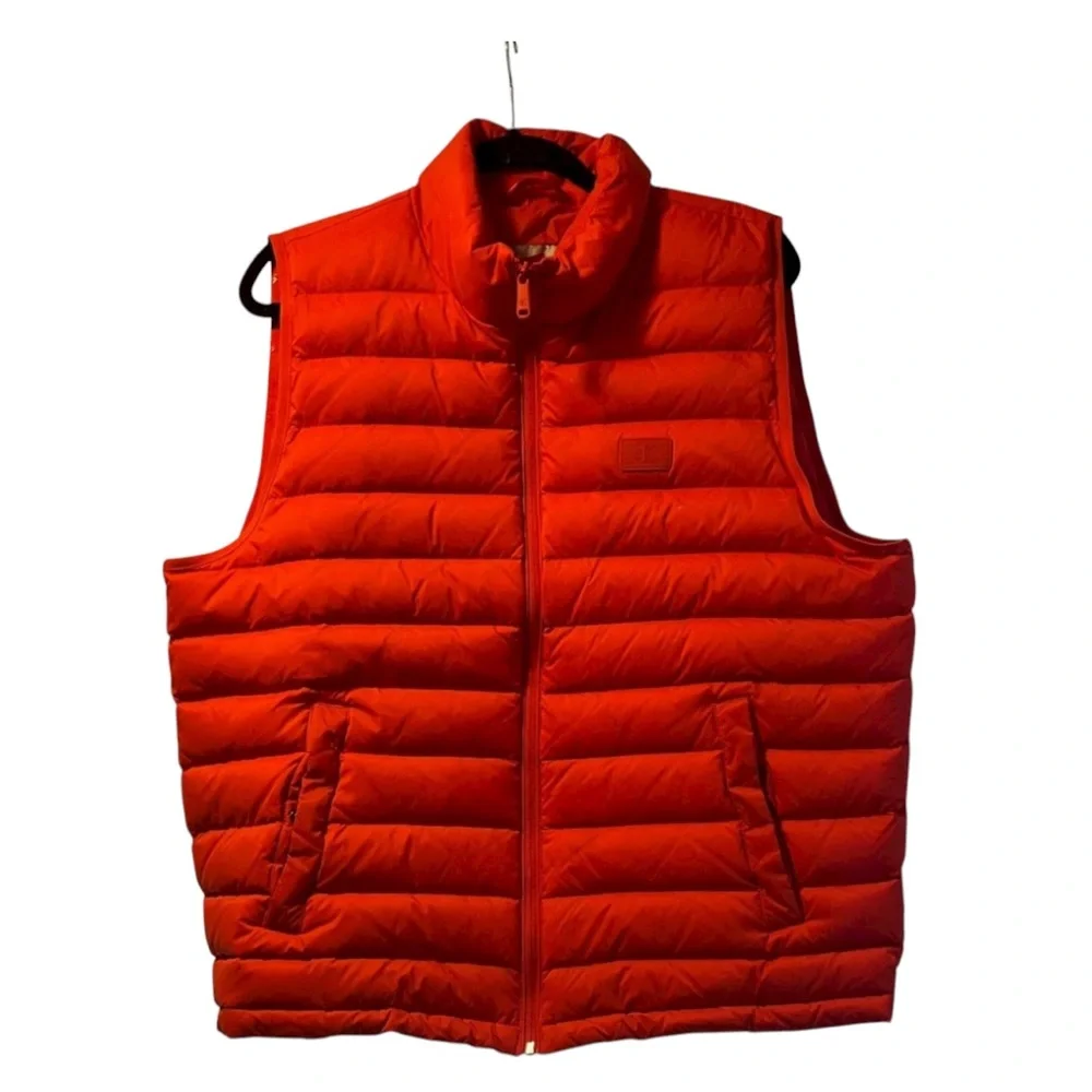 Calvin Klein Jeans Bold Orange Vest Size L EUC Outdoor Hiking Camping - Picture 1 of 11